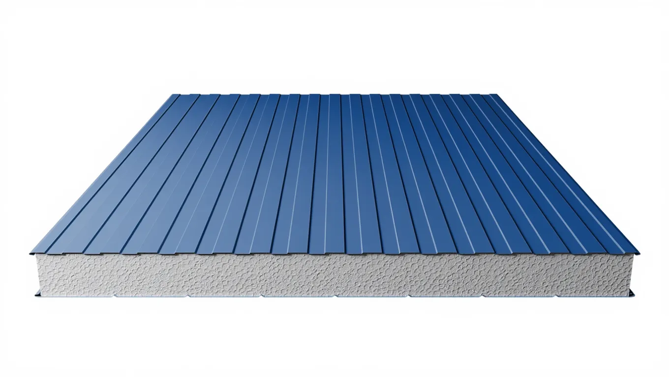 Стеновая сэндвич-панель с пенополистиролом 60 мм цвет RAL (полиэстер) верх 0,5 мм / низ 0,7 мм (ширина 1200 мм)