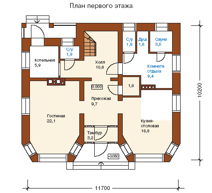 План первого этажа дома Фердинанд